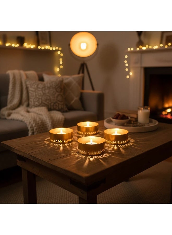 Y&D 4-Pack Ramadan Kareem Projection Candle Holders, Festive Home & Holiday Decorations for Ramadan Festival Ambience & Daily Home Ornaments - Image 4